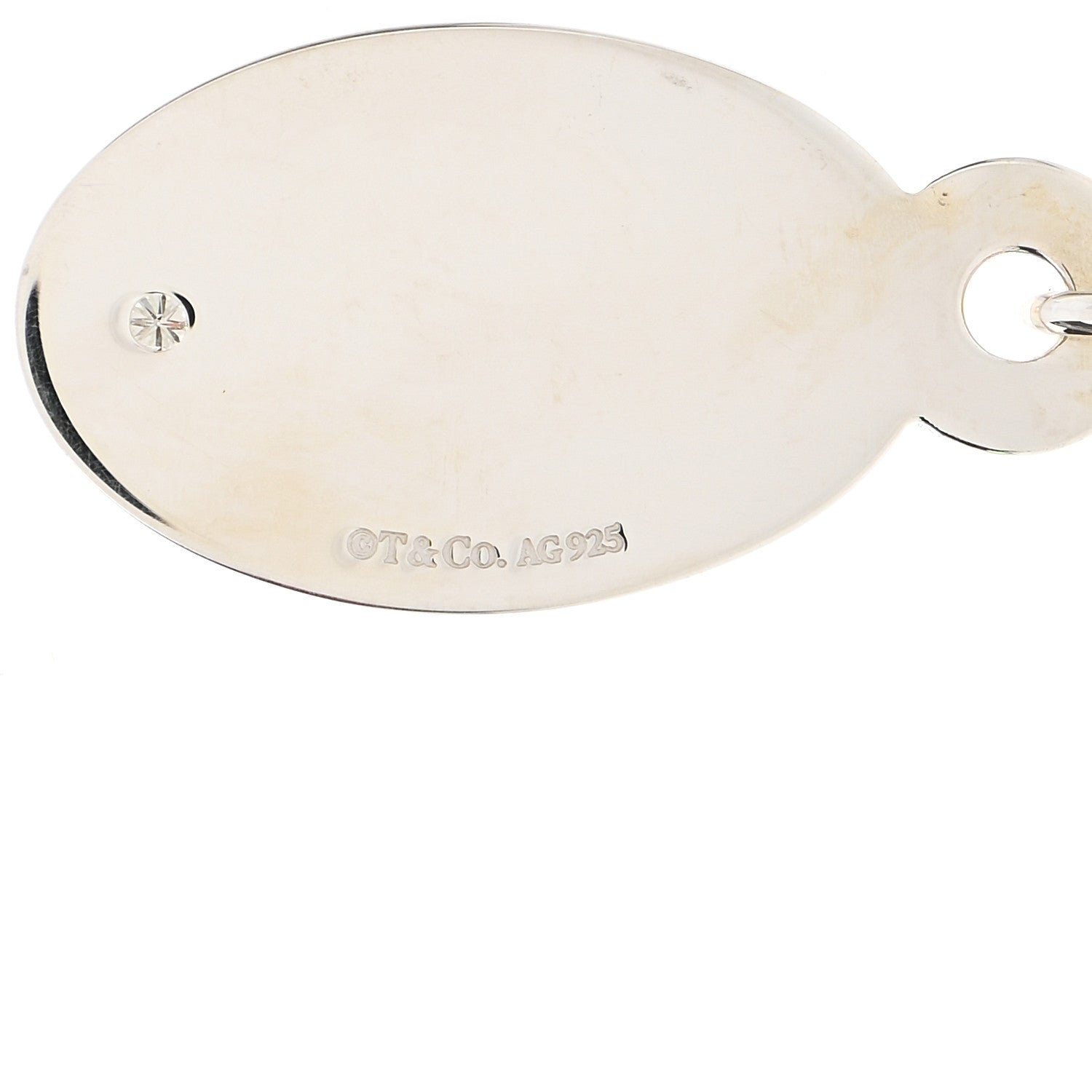 Tiffany Sterling Silver Diamond Valuable Oval Tag Charm 4 of 4