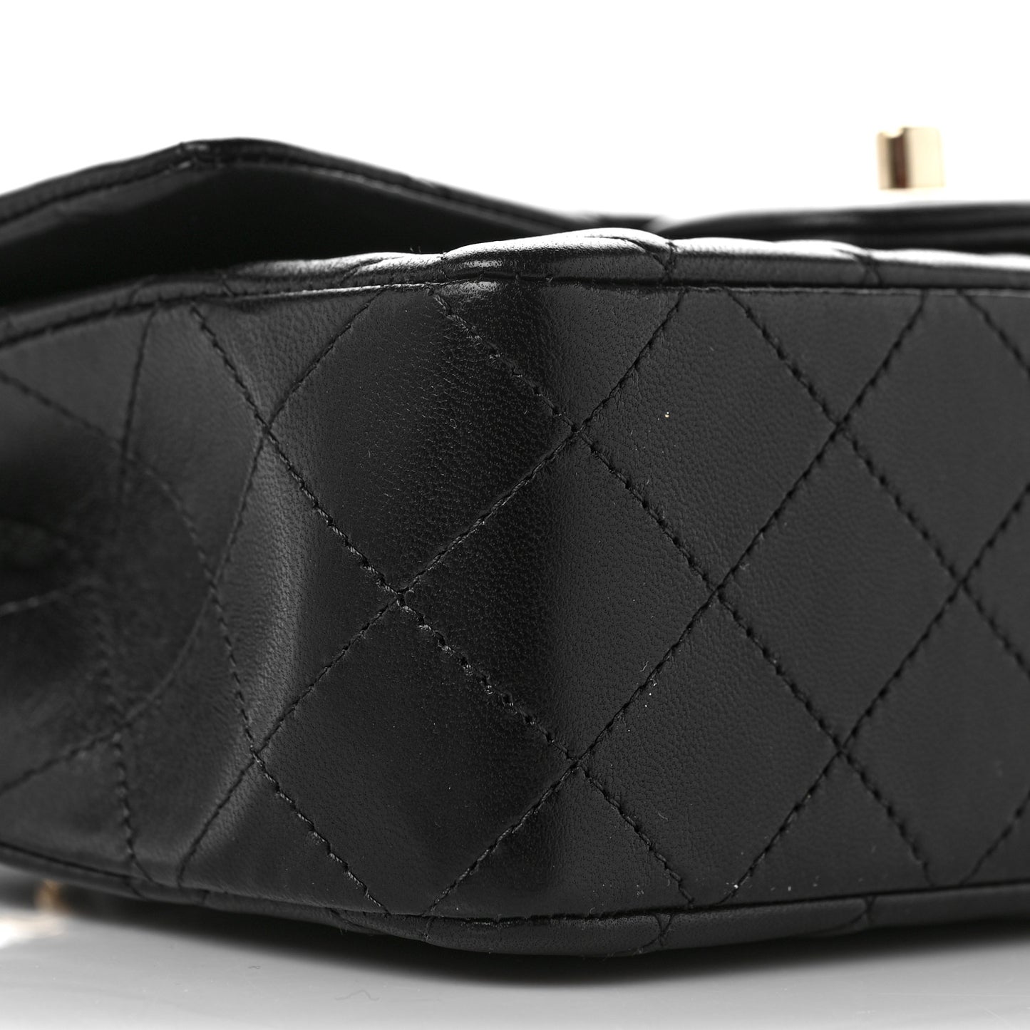 Lambskin Quilted Mini Rectangular Flap Black