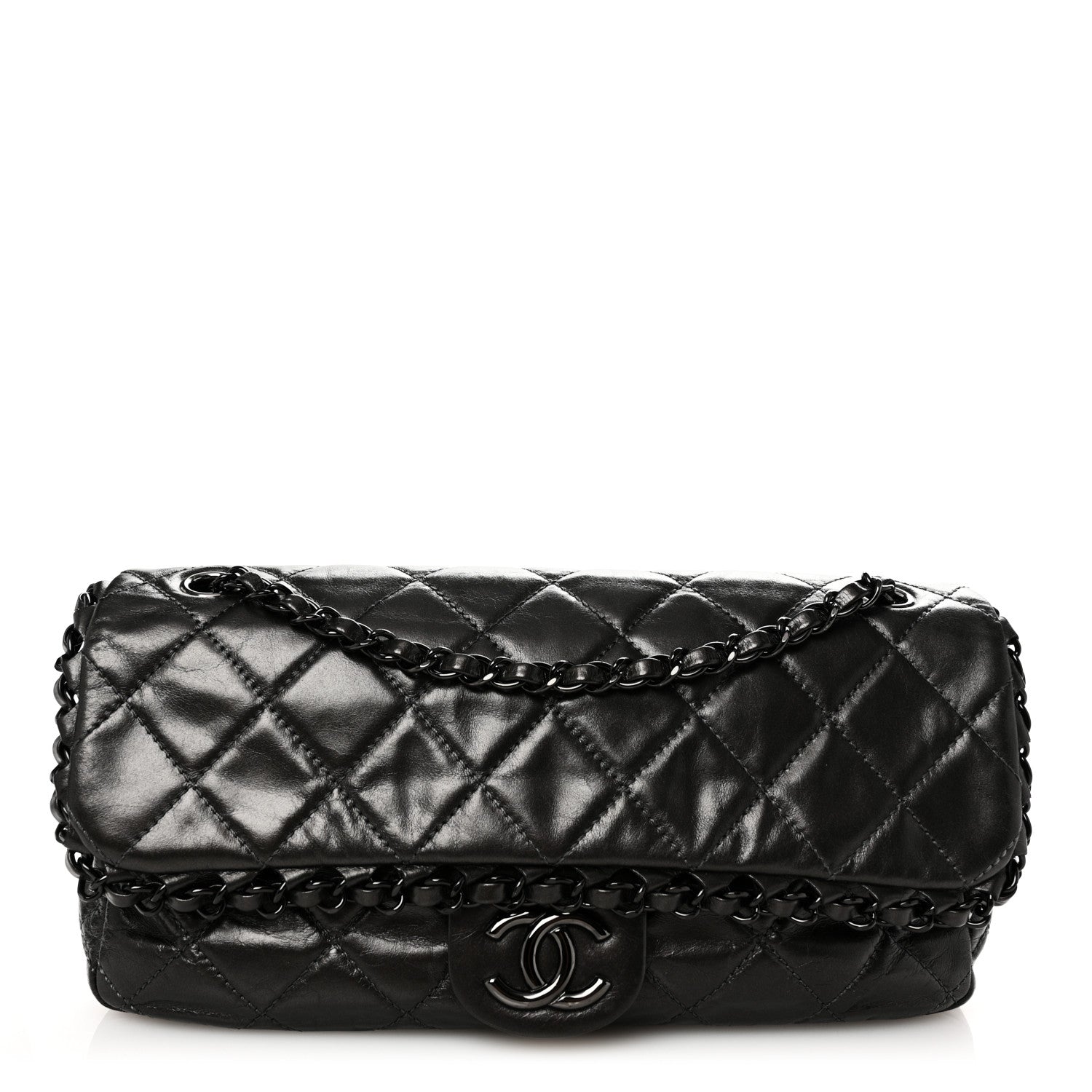 Chanel Calfskin Quilted Medium Chain Me Flap Grey 1 of 10
