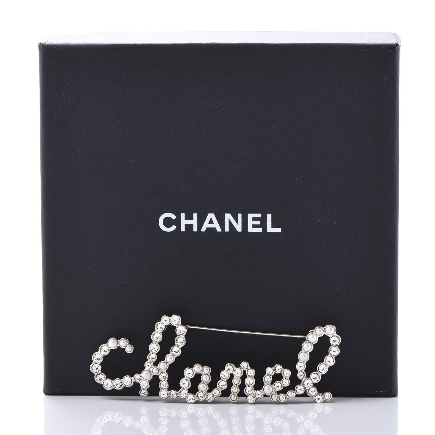 Chanel Metal Glass Swirling Pearls Brooch Pin Gold 4 of 4