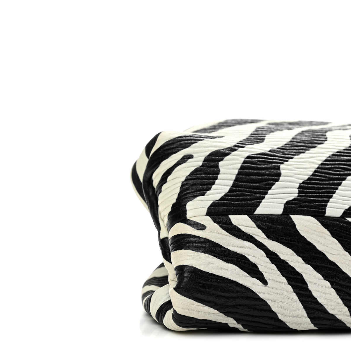 Bottega Veneta Nappa Zebra Print The Pouch Oversized Clutch White Black 9 of 10