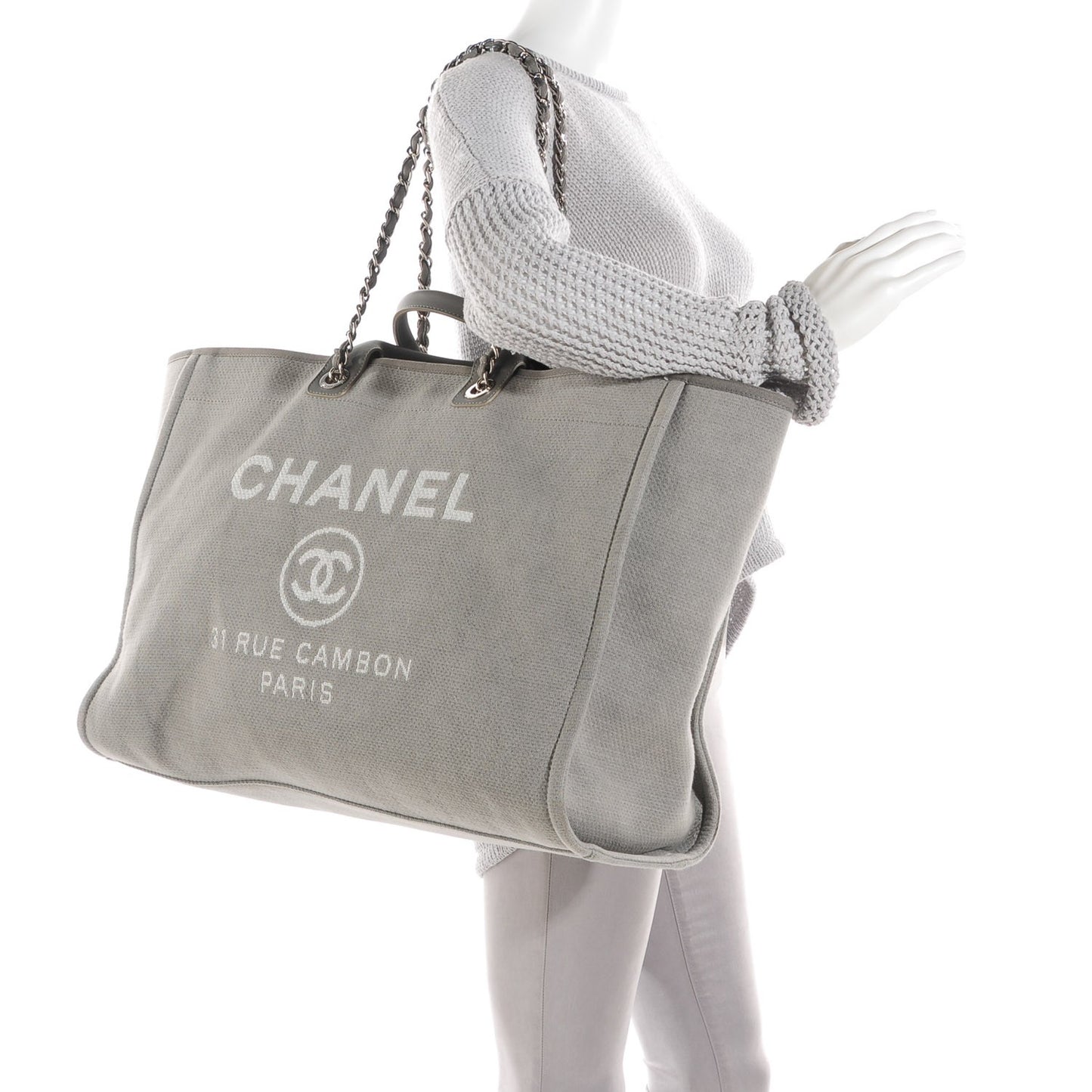Canvas Deauville Large Tote Grey