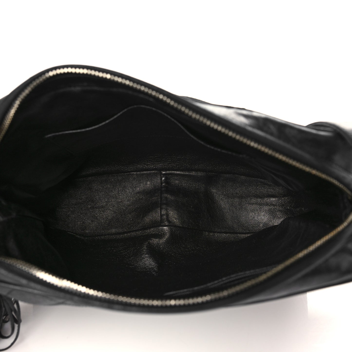 Lambskin Quilted Tassel Camera Case Black