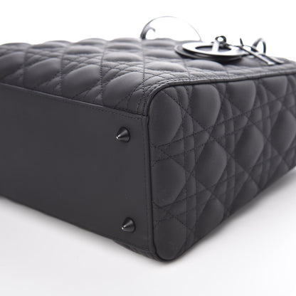 Christian Dior Ultra Matte Calfskin Cannage Medium Lady Dior Black 6 of 9
