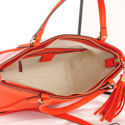 Gucci Pebbled Calfskin Small Soho Top Handle Bag Sun Orange 5 of 7