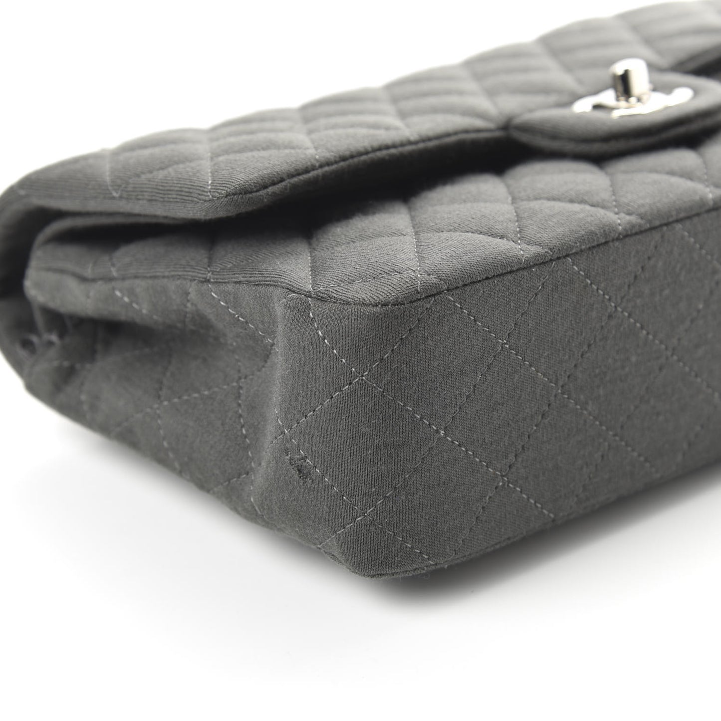 Jersey Quilted Medium Double Flap Grey
