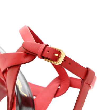 Saint Laurent Calfskin Tribute 105 Platform Sandals 38.5 New Red 11 of 14