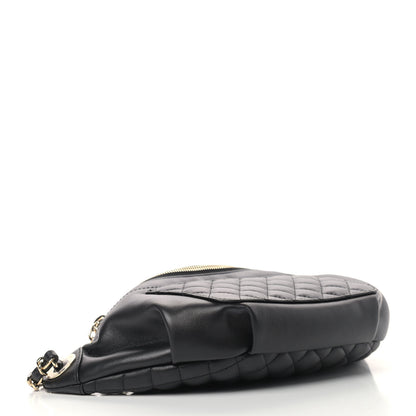 Chanel Lambskin Quilted Waist Bag Fanny Pack Black 4 of 10