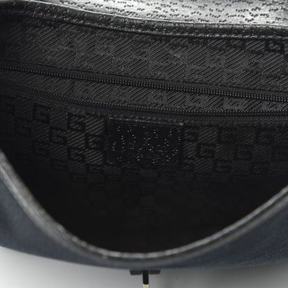 Gucci Calfskin Bamboo Handle Jackie O Hobo Black 8 of 10