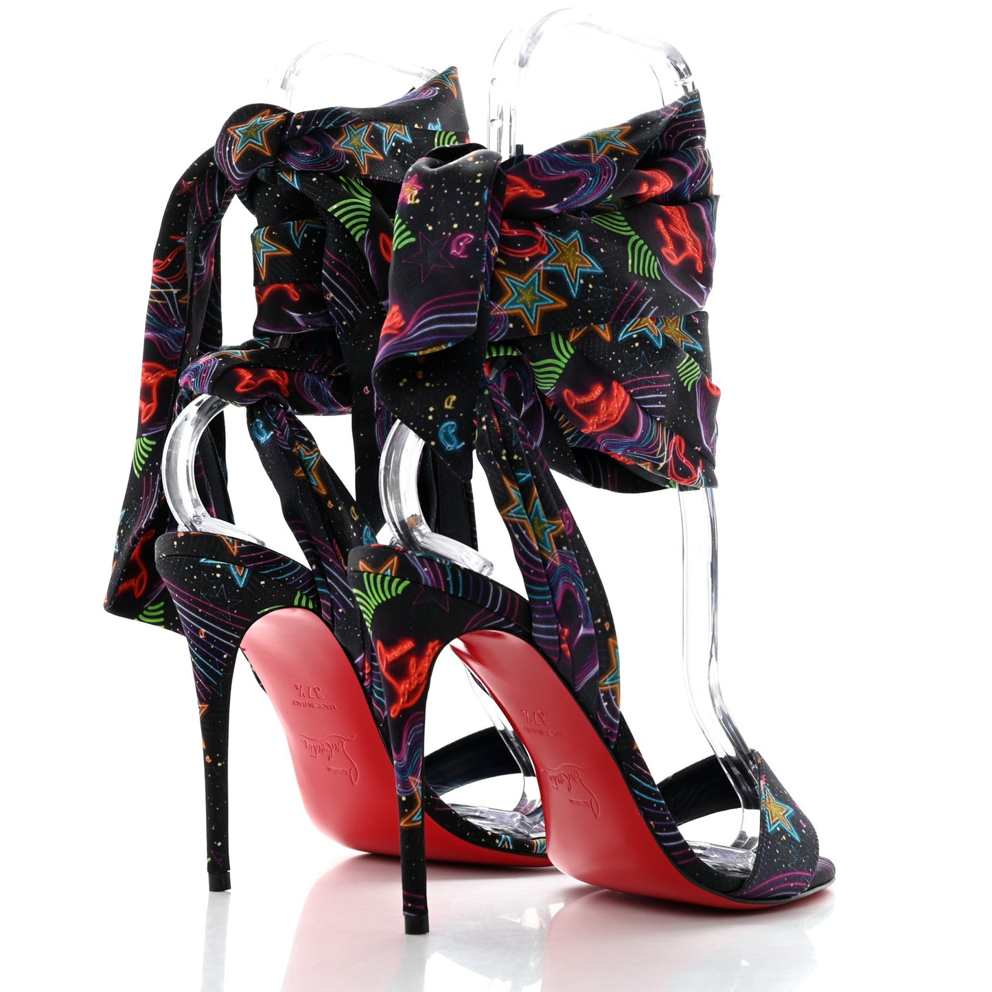 Crepe Satin Starlight Sandale Du Desert 100 Ankle Wrap Sandals 37.5 Black Multicolor