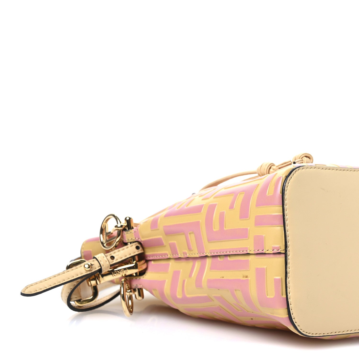 Fendi Vitello Liberty F is Fendi Bi-Color FF 1974 Embossed Mini Mon Tresor Bucket Bag Savana Lollypop 9 of 10