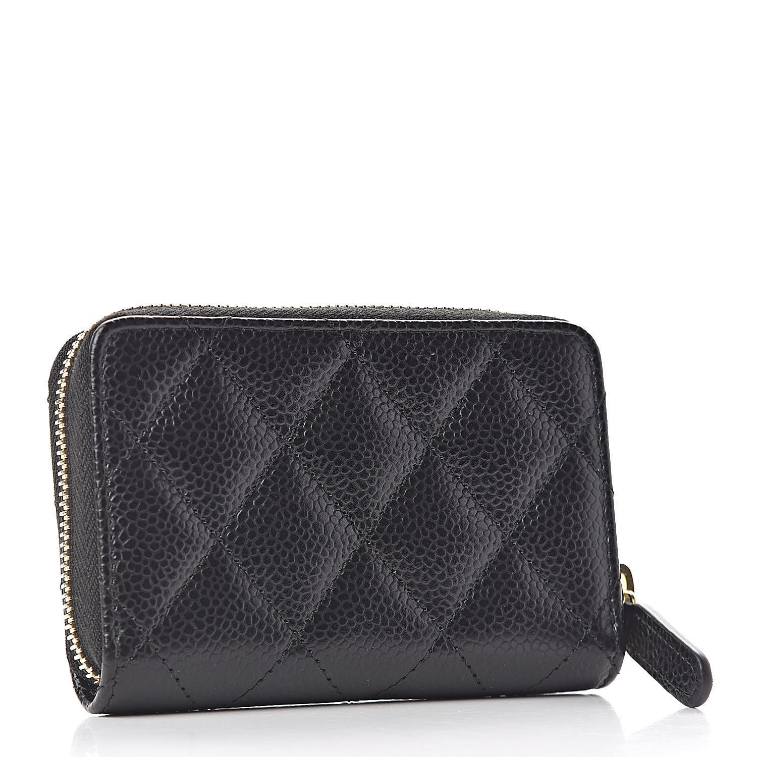 Chanel Caviar Quilted Zip Coin Purse Black 3 of 7