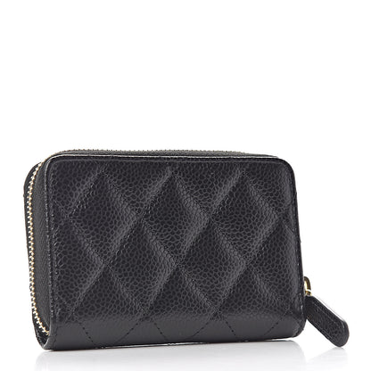 Chanel Caviar Quilted Zip Coin Purse Black 3 of 7