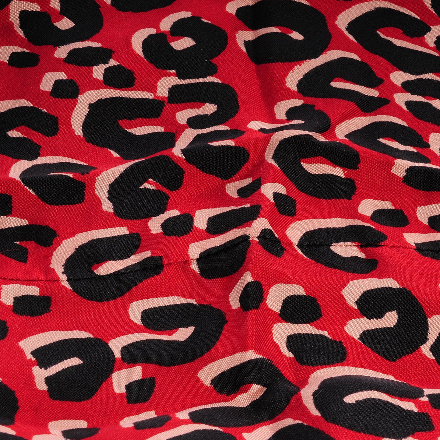 Silk Leopard Snood Scarf Red Rouge Blue Infini