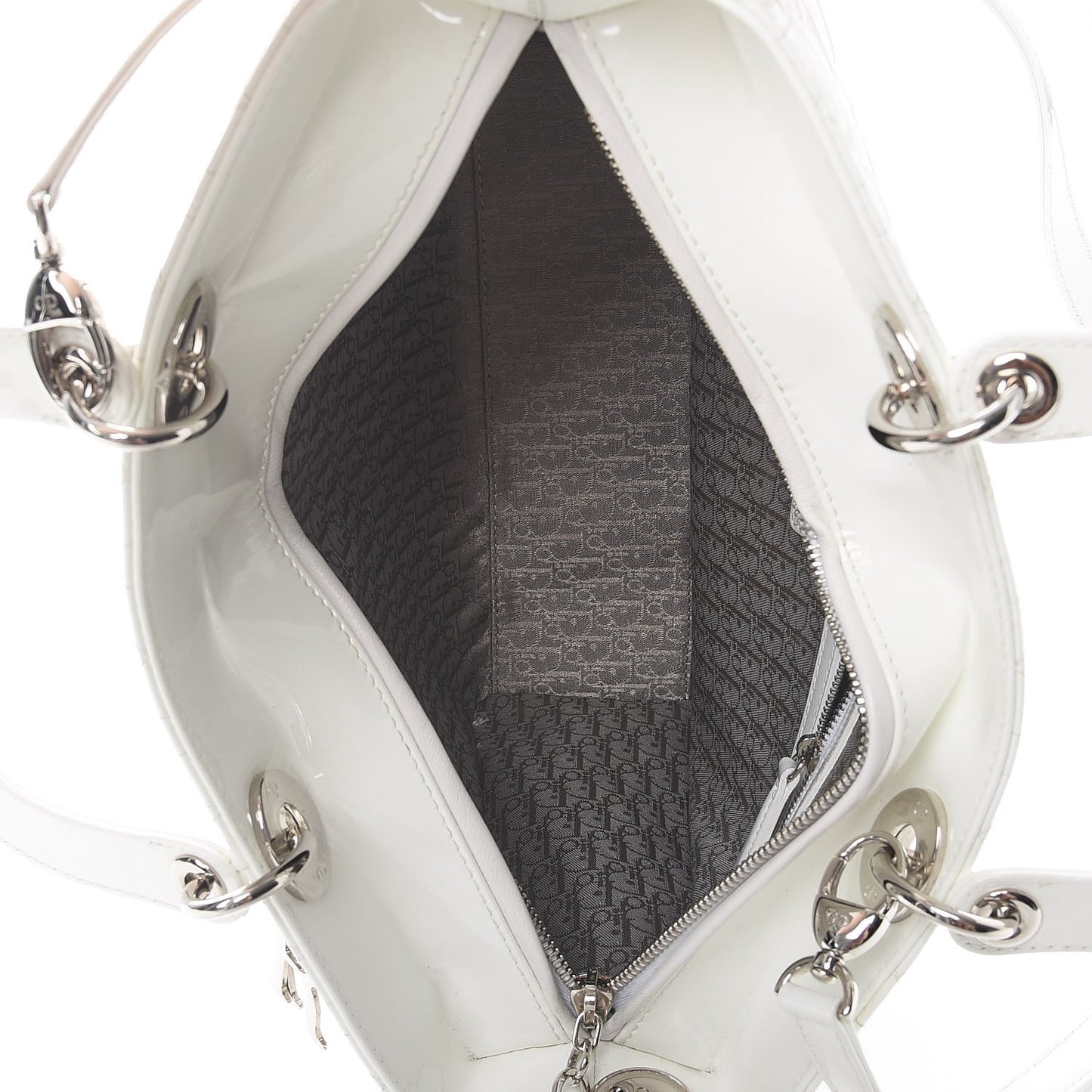 Patent Cannage Large Lady Dior White