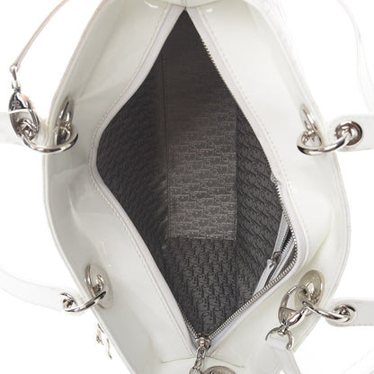 Christian Dior Patent Cannage Large Lady Dior White 5 of 10