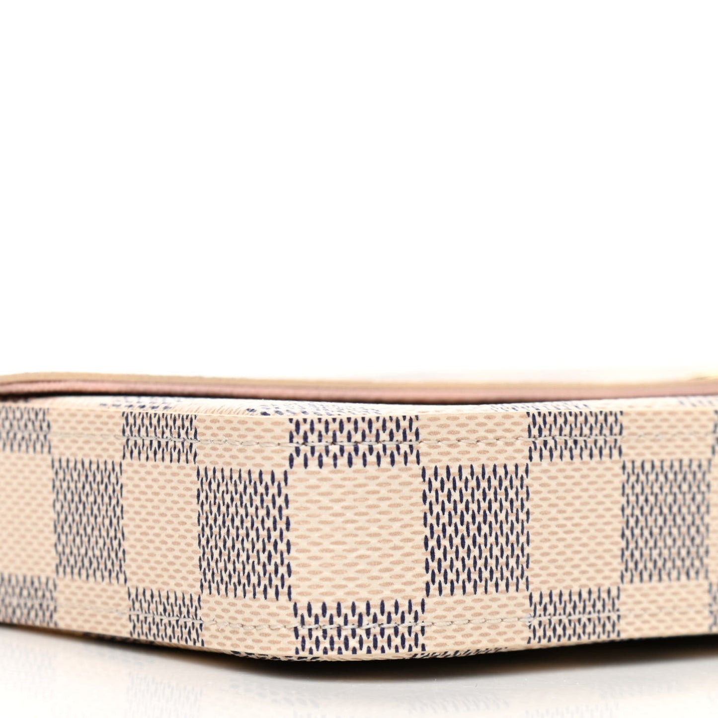Damier Azur Pochette Felicie Chain Wallet Rose Ballerine