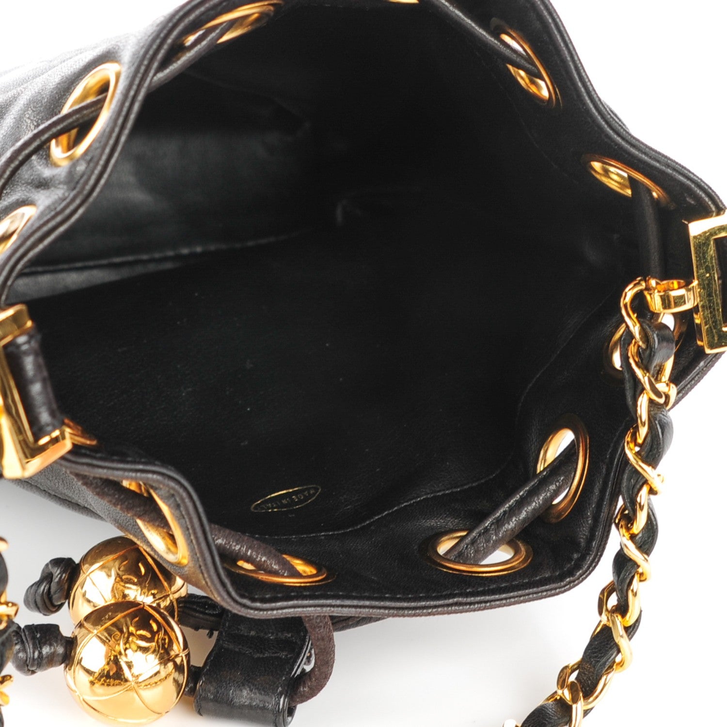Chanel Lambskin CC Drawstring Bag Black 5 of 9