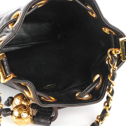 Chanel Lambskin CC Drawstring Bag Black 5 of 9