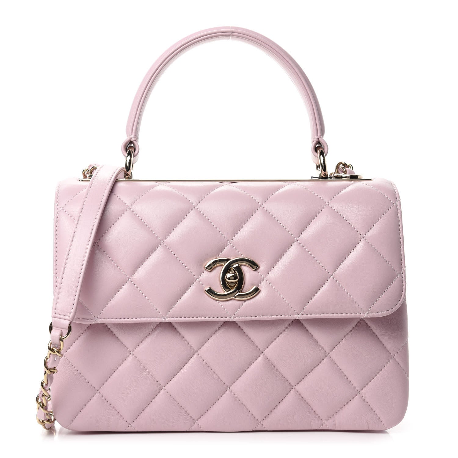 Chanel Lambskin Quilted Small Trendy CC Flap Dual Handle Bag Light Pink 1 of 11