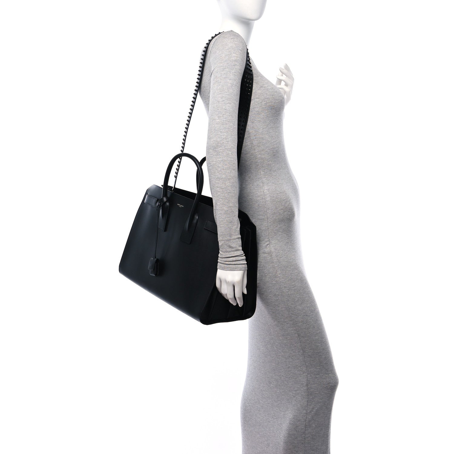 Saint Laurent Calfskin Stud Large Sac De Jour Carryall Black 2 of 10