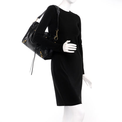 Balenciaga Agneau Laser Cut Cross Classic Gold Hardware City Black 2 of 7