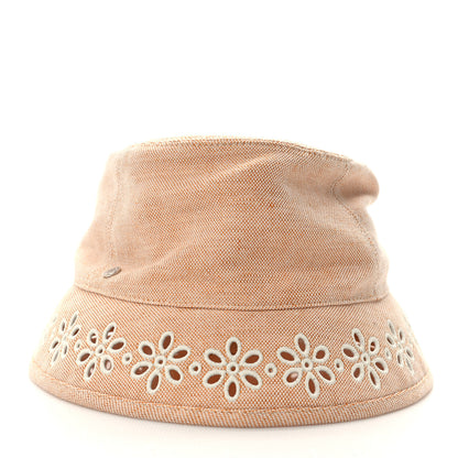 Hermes Linen Cotton Embroidered Eloise Garden Party Bucket Hat 58 Jaune Itauba 3 of 8