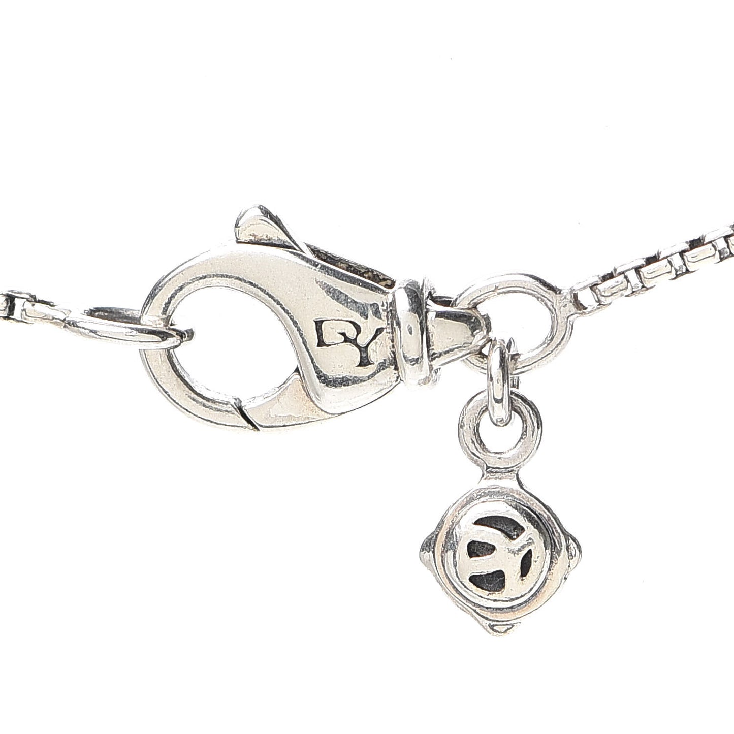 Sterling Silver Diamond Amethyst 10mm Petite Cable Wrap Pendant Necklace