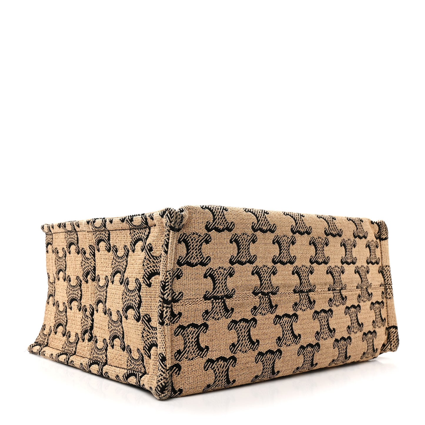 Canvas Calfskin Triomphe Large Cabas Thais Natural Tan