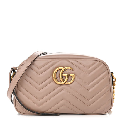 Gucci Calfskin Matelasse Small GG Marmont Chain Shoulder Bag Porcelain Rose 1 of 9