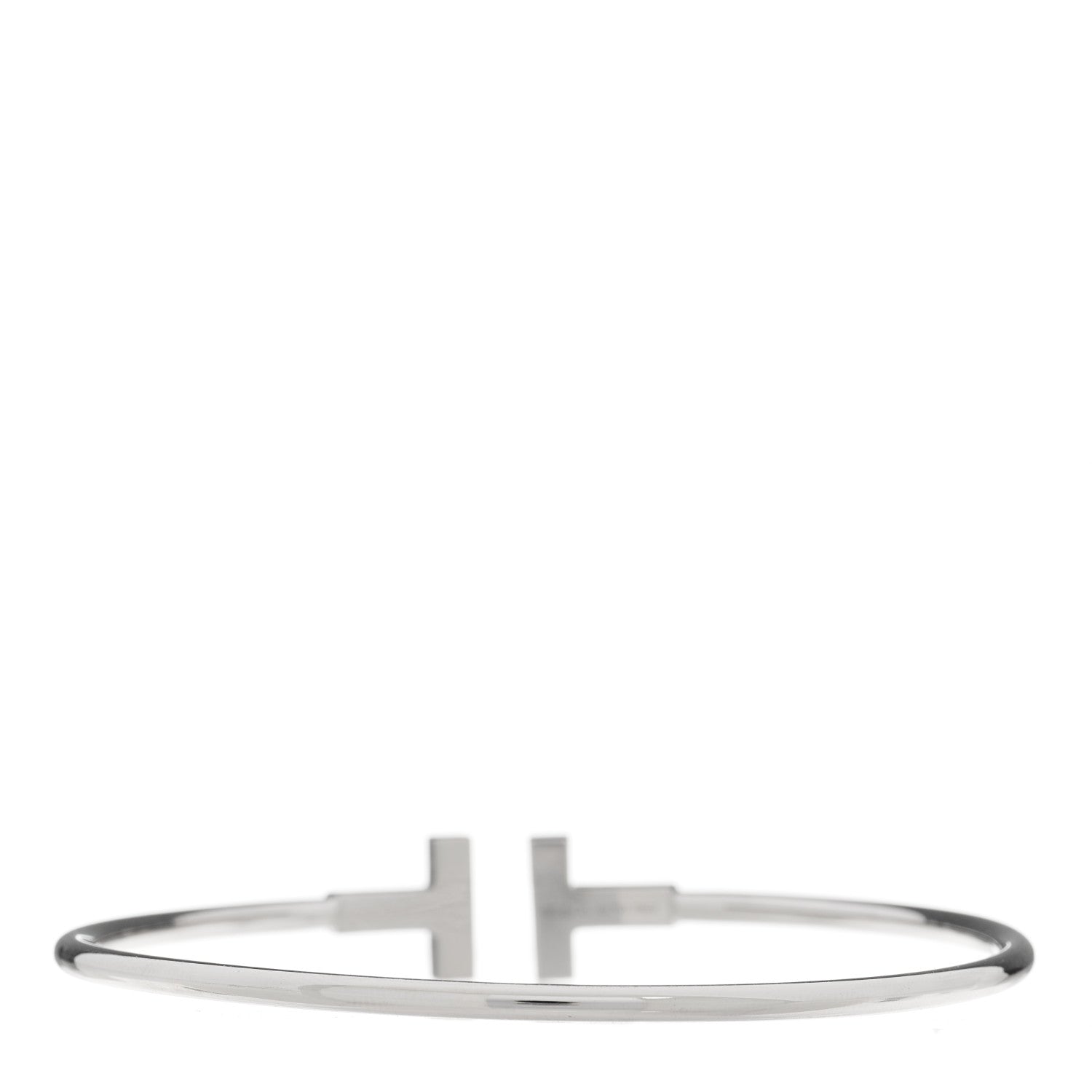Tiffany 18K White Gold Diamond T Wire Bracelet 2 of 3