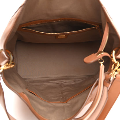 MCM Calfskin Ottomar Monogram Large Klara Hobo Cognac 4 of 11