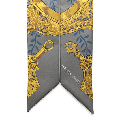 Hermes Silk Etriers Remix Twilly Vert De Gris Bleu Moyen 2 of 4