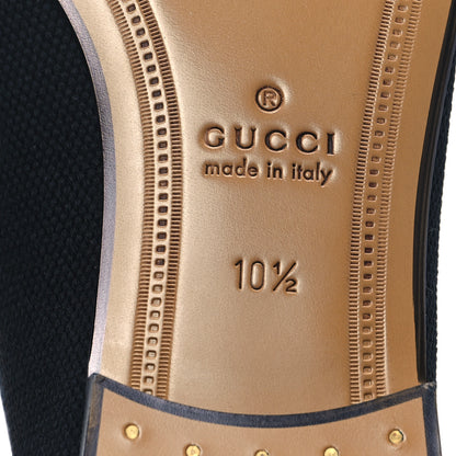 Gucci Canvas Horsebit Mens Jordaan Loafers 10.5 Black Blue Agata 6 of 9
