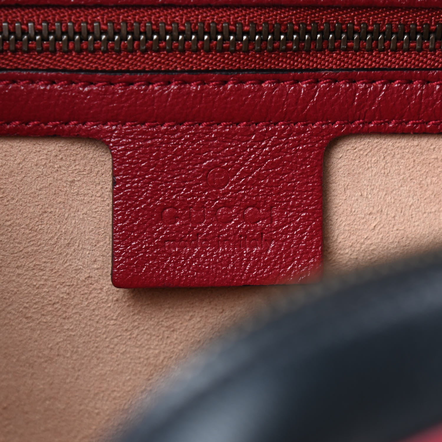 Gucci Vintage Effect Calfskin Matelasse Diagonal Small Torchon GG Marmont Bamboo Top Handle Shoulder Bag Black Romantic Cherry 8 of 9