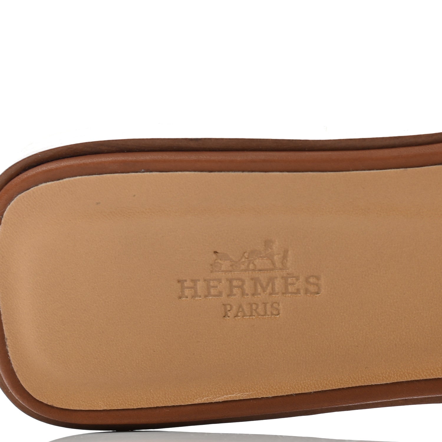 Hermes Box Calfskin Oran Sandals 38.5 Gold 7 of 7