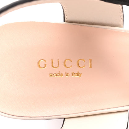 Gucci Cosmos Softy Calfskin Wooden Interlocking G Cut-Out 30/120mm Platform Sandals 39.5 Mystic White 8 of 9