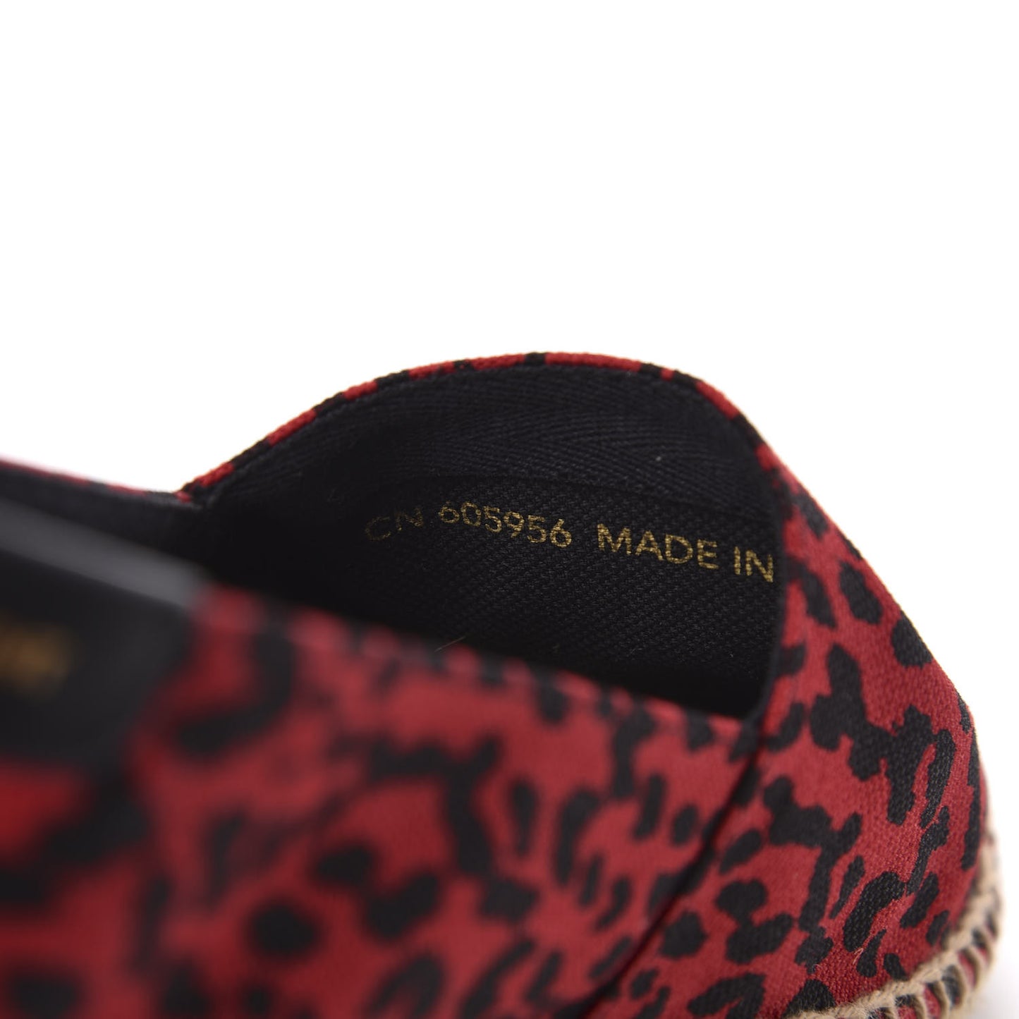 Canvas Leopard Print Espadrilles 37.5 Red Black