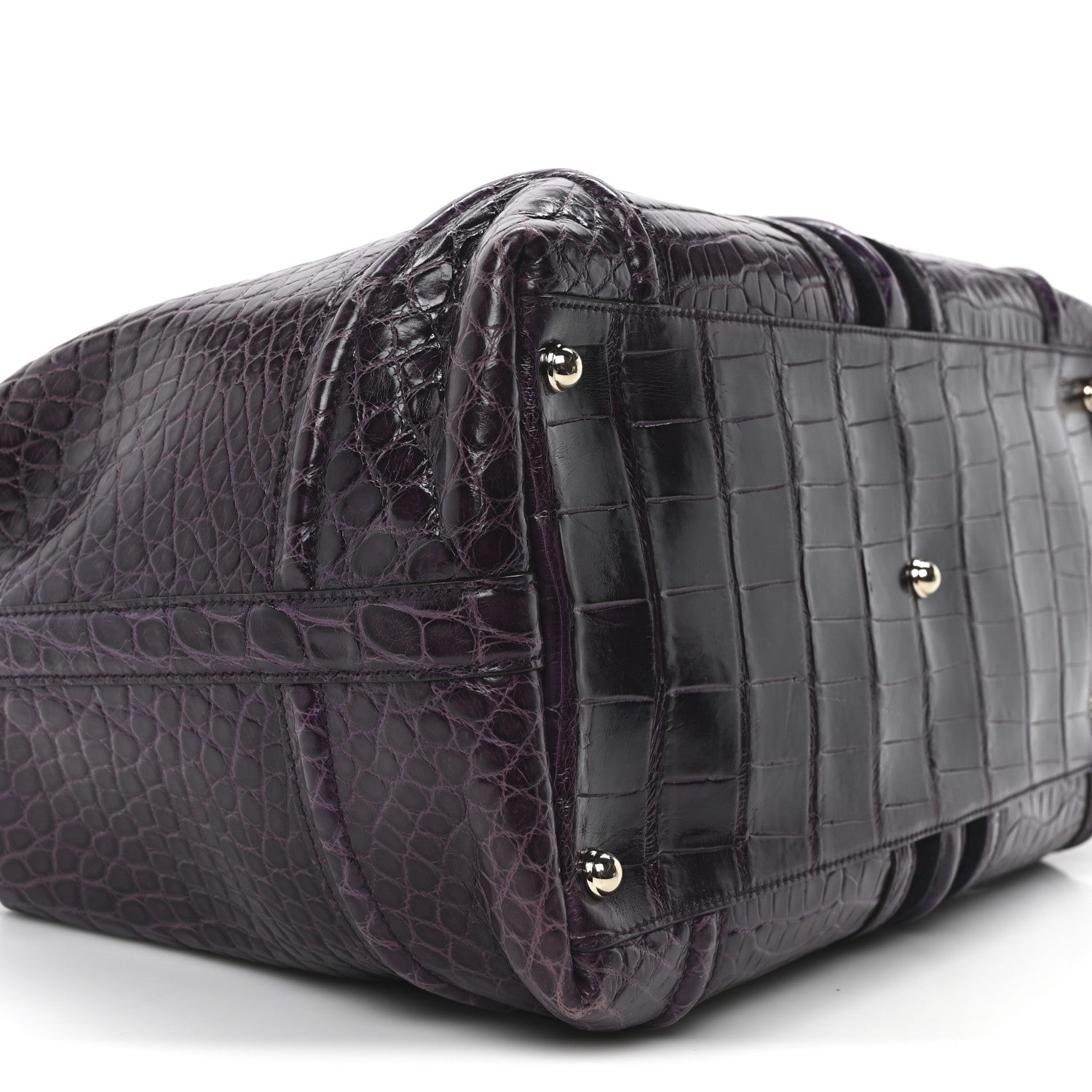 Gucci Crocodile Large Treasure Boston Purple 9 of 10