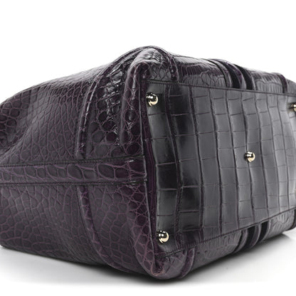 Gucci Crocodile Large Treasure Boston Purple 9 of 10