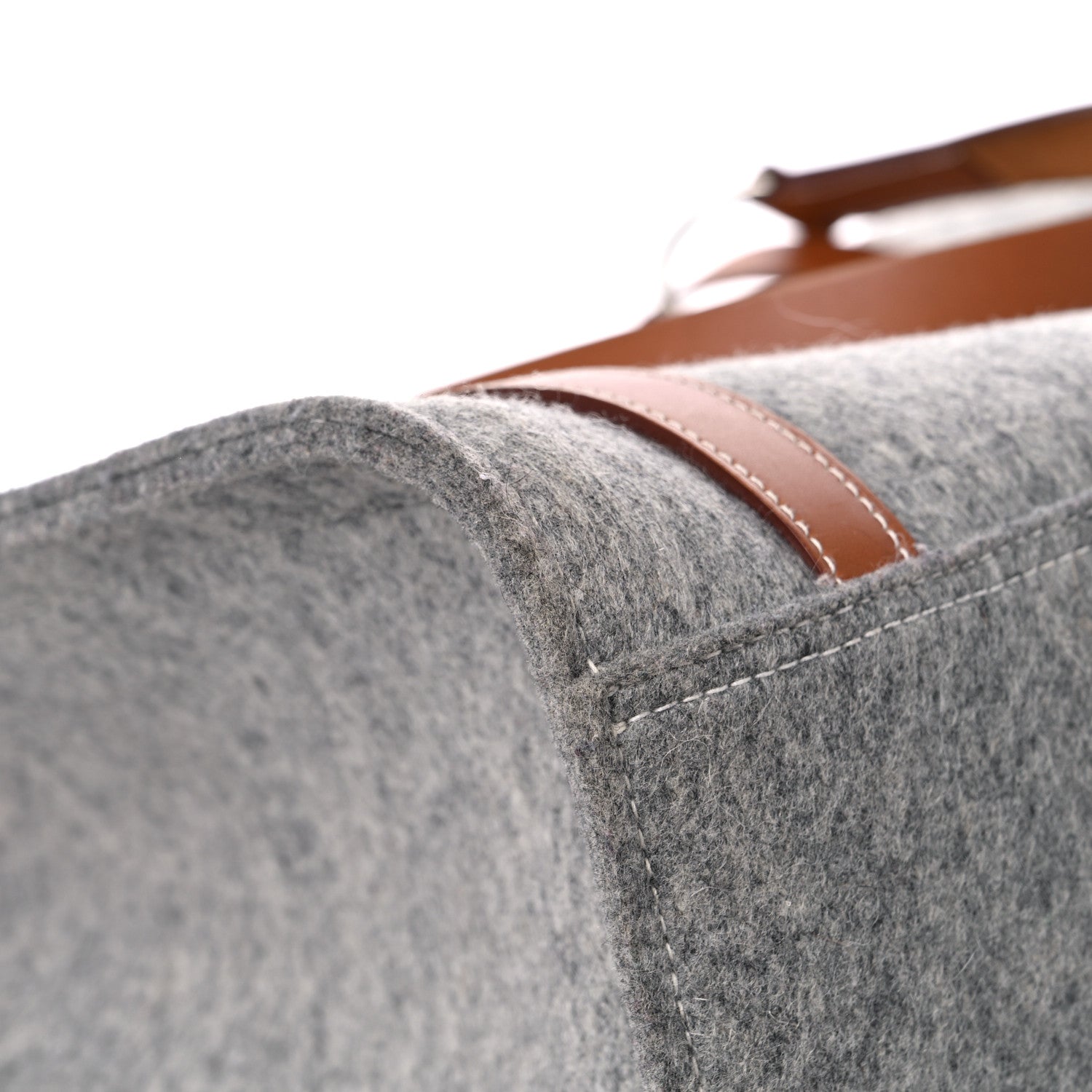 Hermes Feutre Vache Hunter Cabalicol Tote Gris Clair Gold 10 of 16