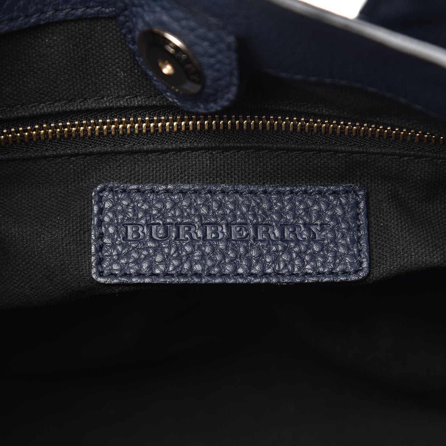 Grainy Calfskin House Check Small Banner Tote Midnight Blue