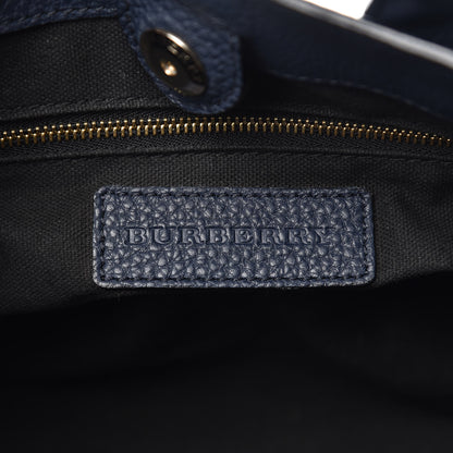 Burberry Grainy Calfskin House Check Small Banner Tote Midnight Blue 6 of 15