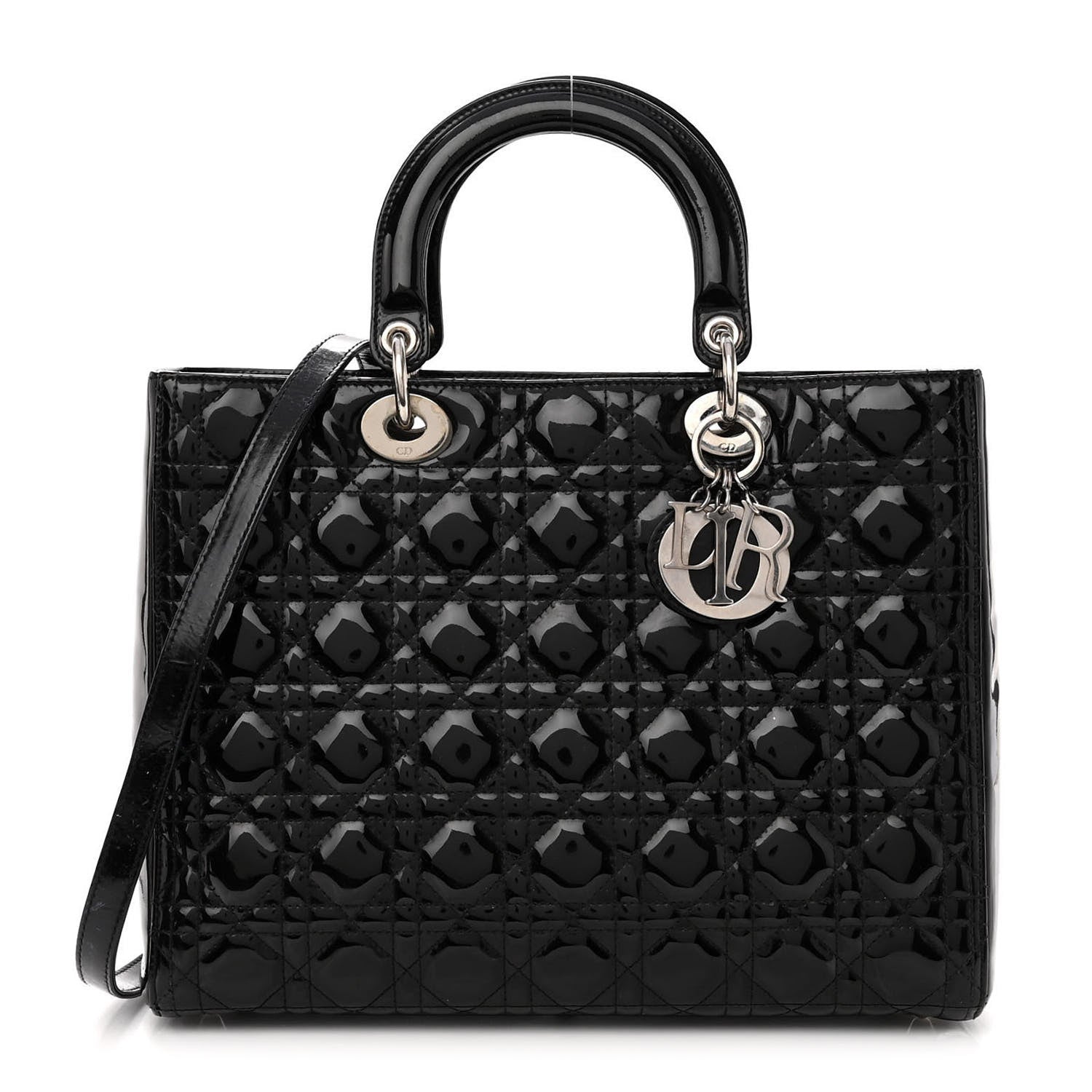 Christian Dior Patent Cannage Large Lady Dior Black 1 of 10