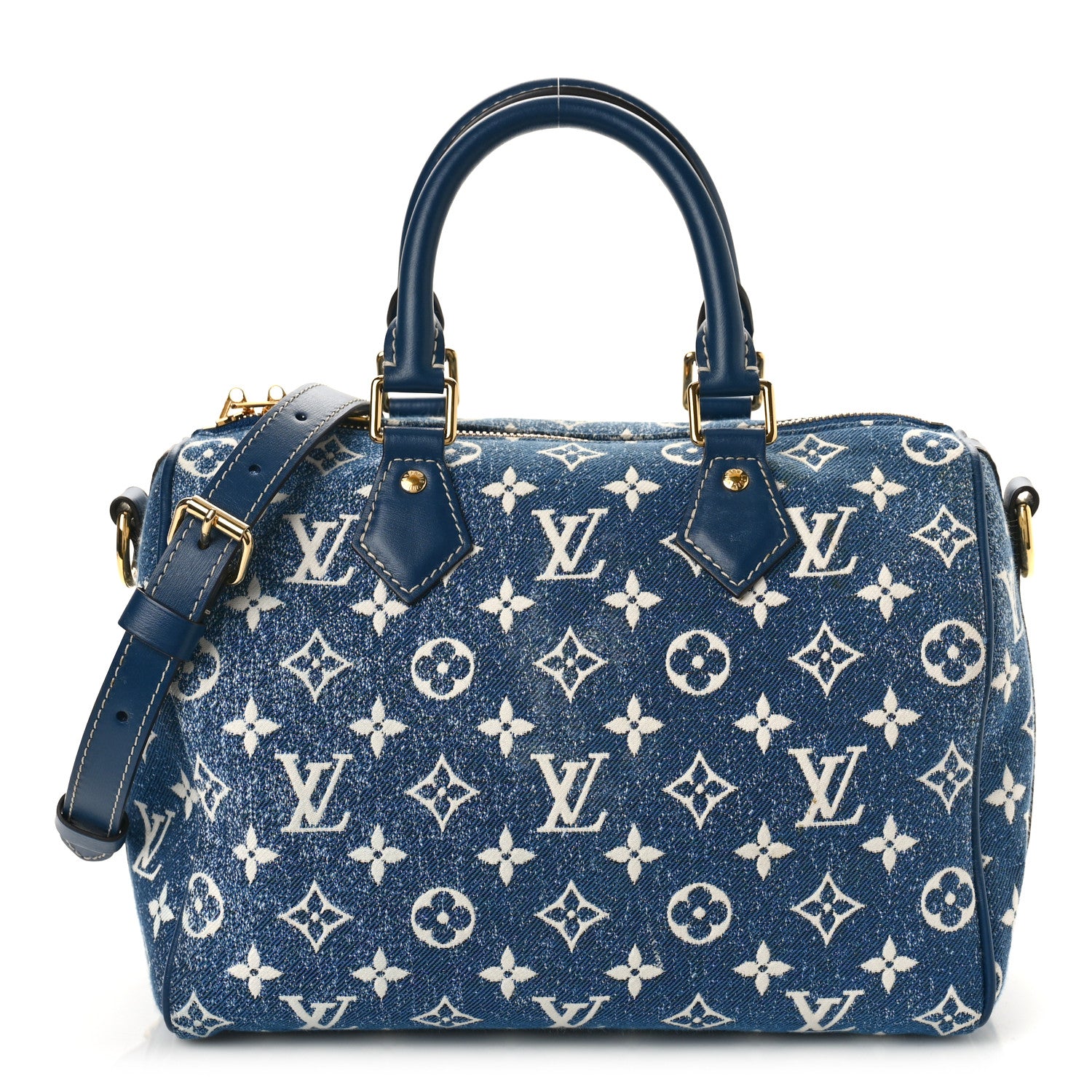 Louis Vuitton Monogram Jacquard Denim Speedy Bandouliere 25 Bleu 1 of 8