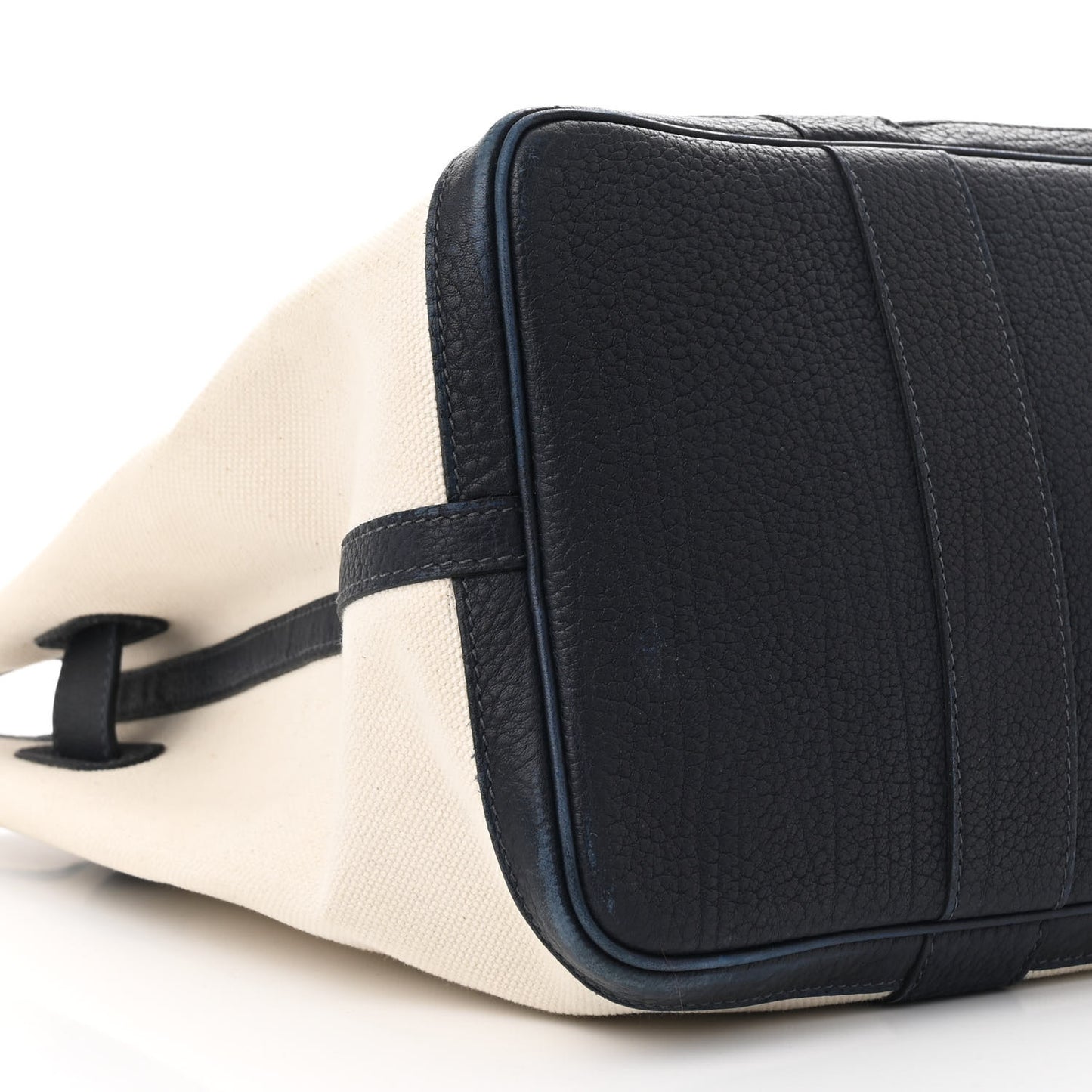 Toile Negonda Ceinture Tote Ecru Bleu Indigo