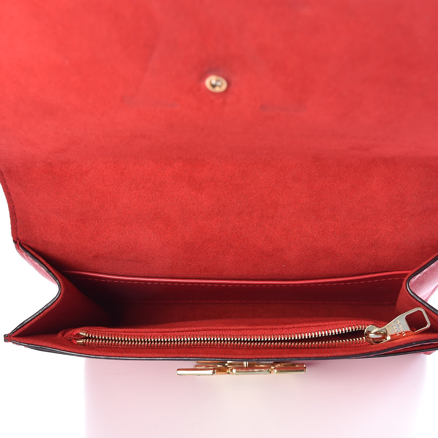 Louis Vuitton Calfskin Chain Louise MM Red 5 of 9