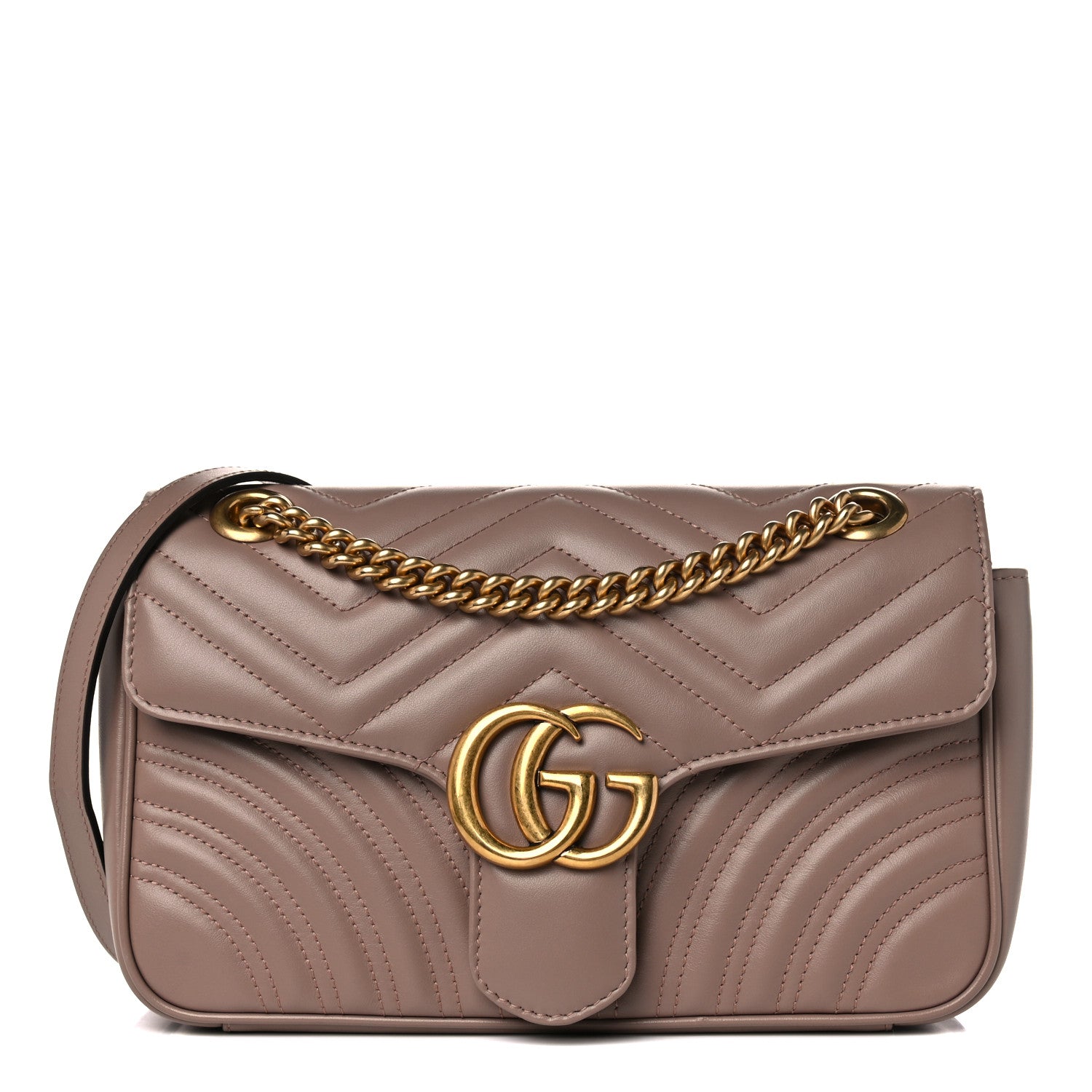 Gucci Calfskin Matelasse Small GG Marmont Shoulder Bag Porcelain Rose 1 of 10