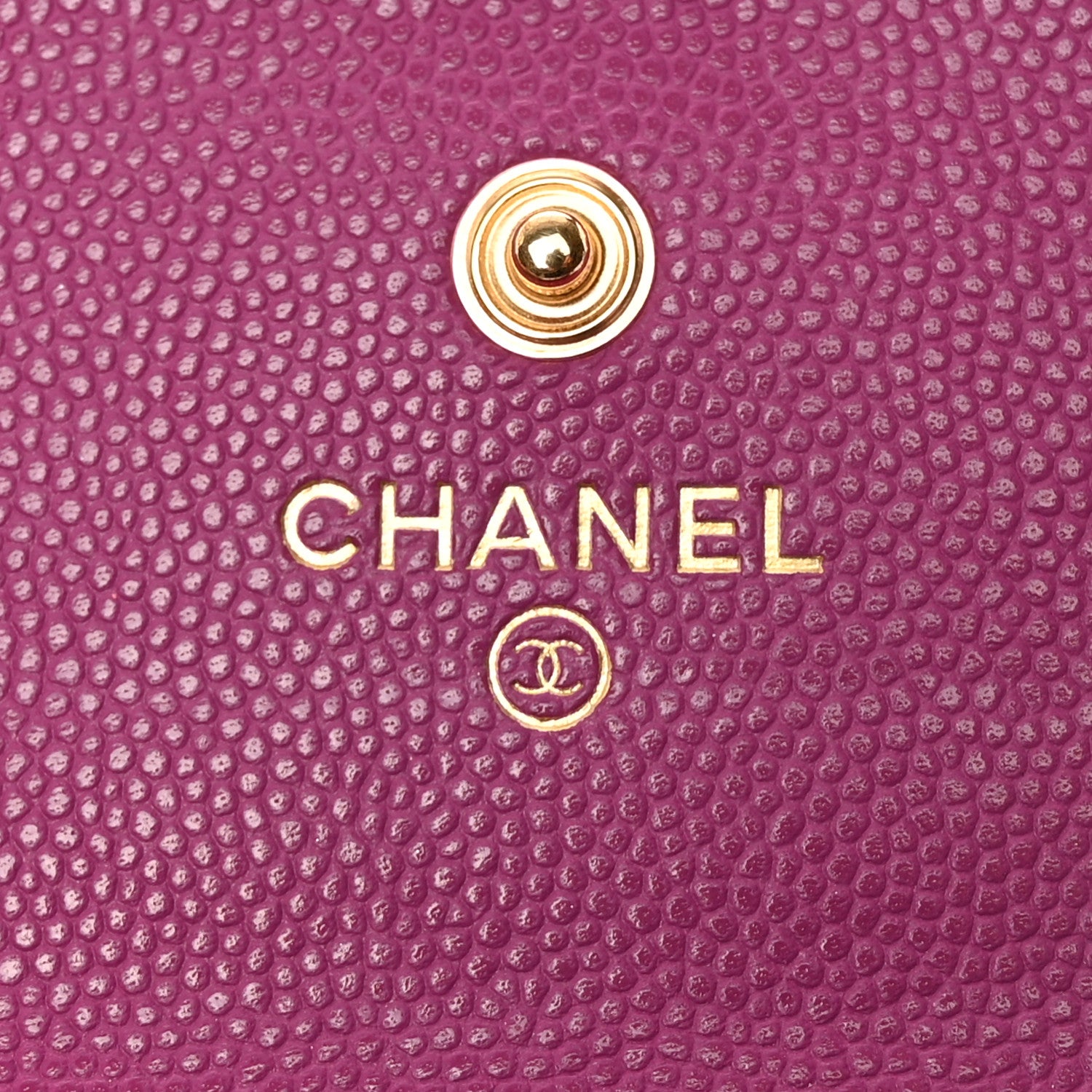 Chanel Caviar Quilted Textured CC Flap Card Holder Purple 6 of 9