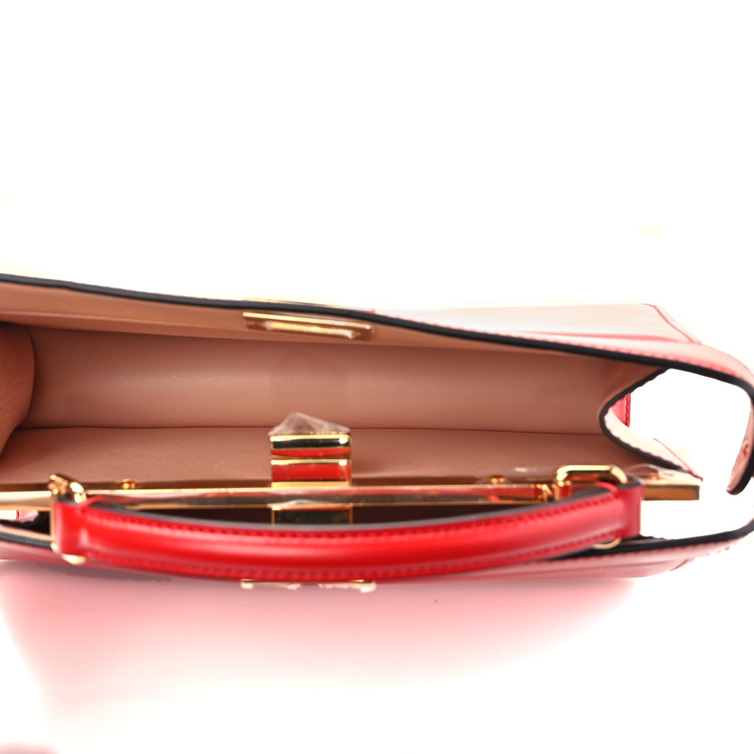 Fendi Vitello King Luxor Shiny Nappa Medium Peekaboo I SEE U East West Satchel Fuoco Light Rose 5 of 8